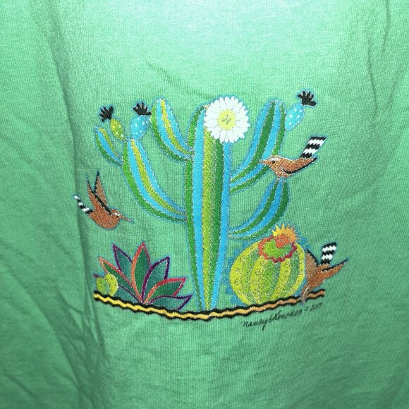 Sabaku Artwear Top Women’s 3/4 Sleeve Cactus USA Large - Picture 8 of 8